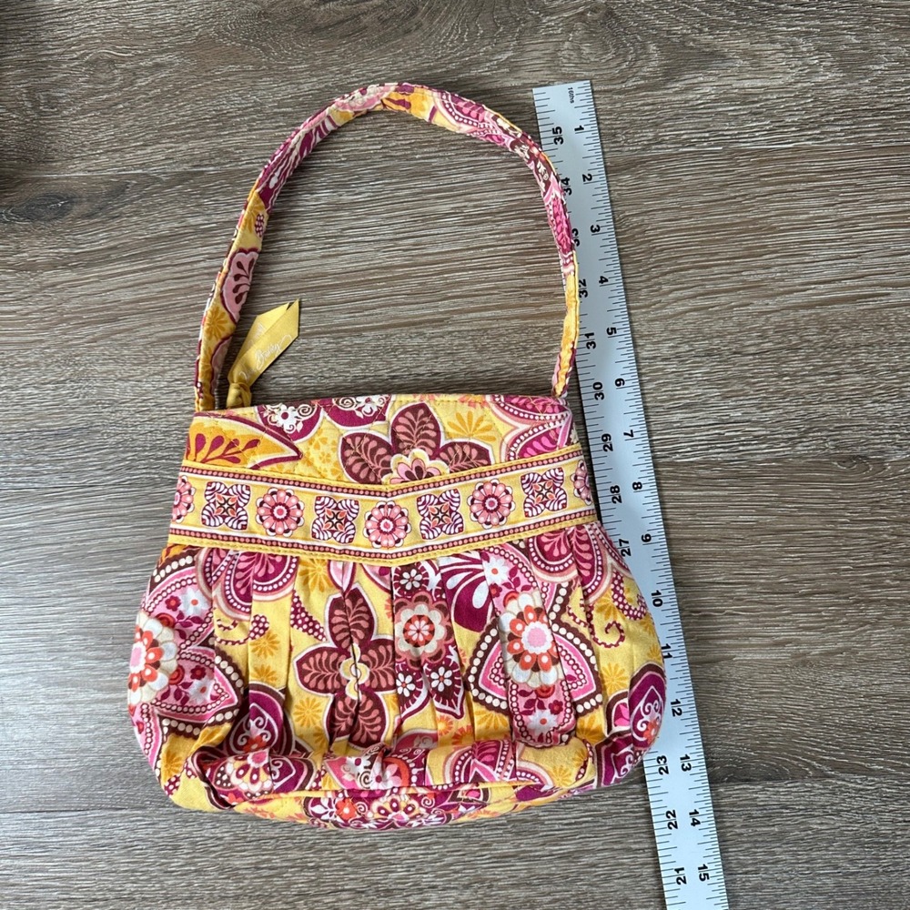 Vera Bradley Bali Gold Small Shoulder Bag Retired Floral Paisley Purse - Picture 5 of 7
